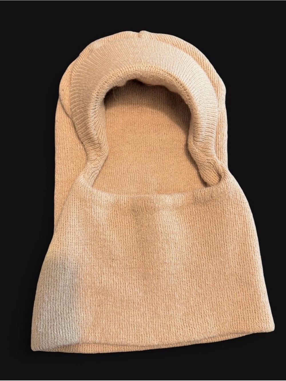 Kids Cream Knit Balaclava Hat - Soft Breathable Hood